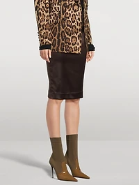 Rib-Knit Patent Leather Sock Boots