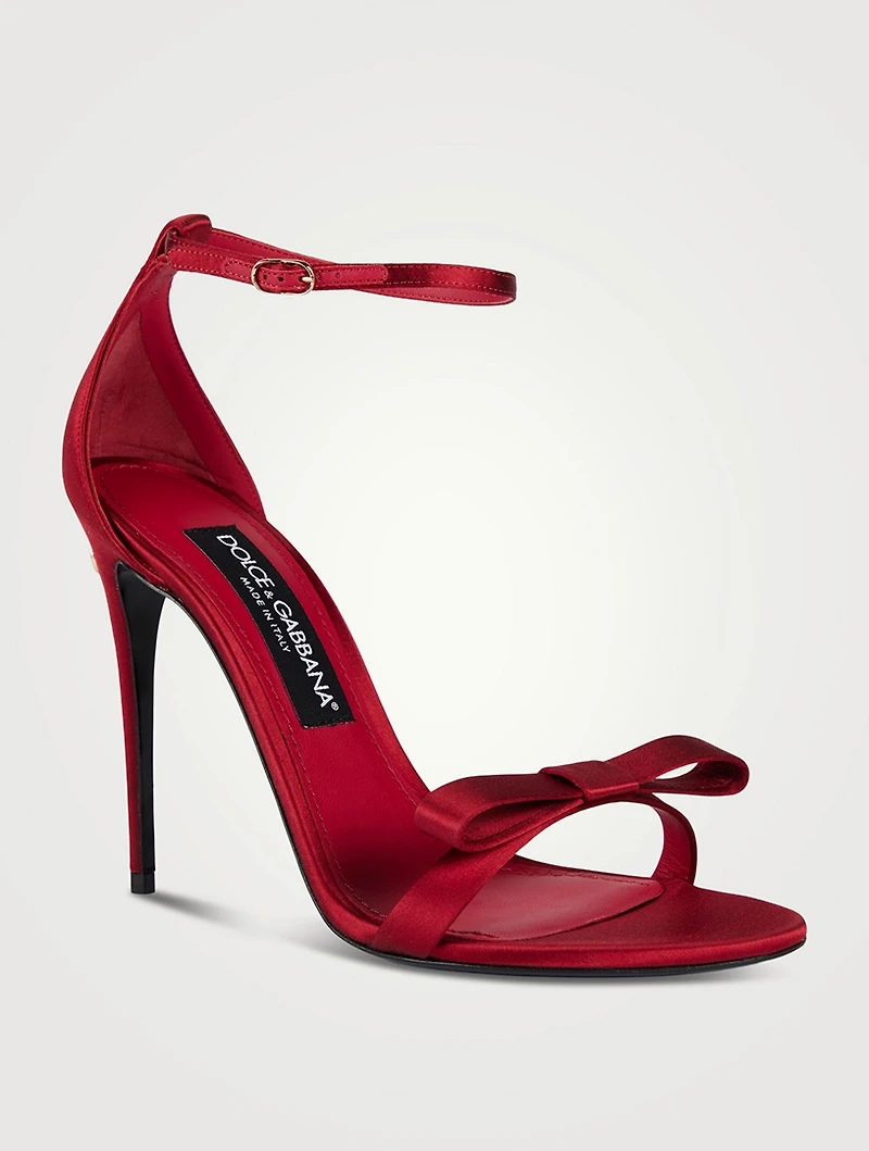 Keira Bow-Trimmed Satin Sandals