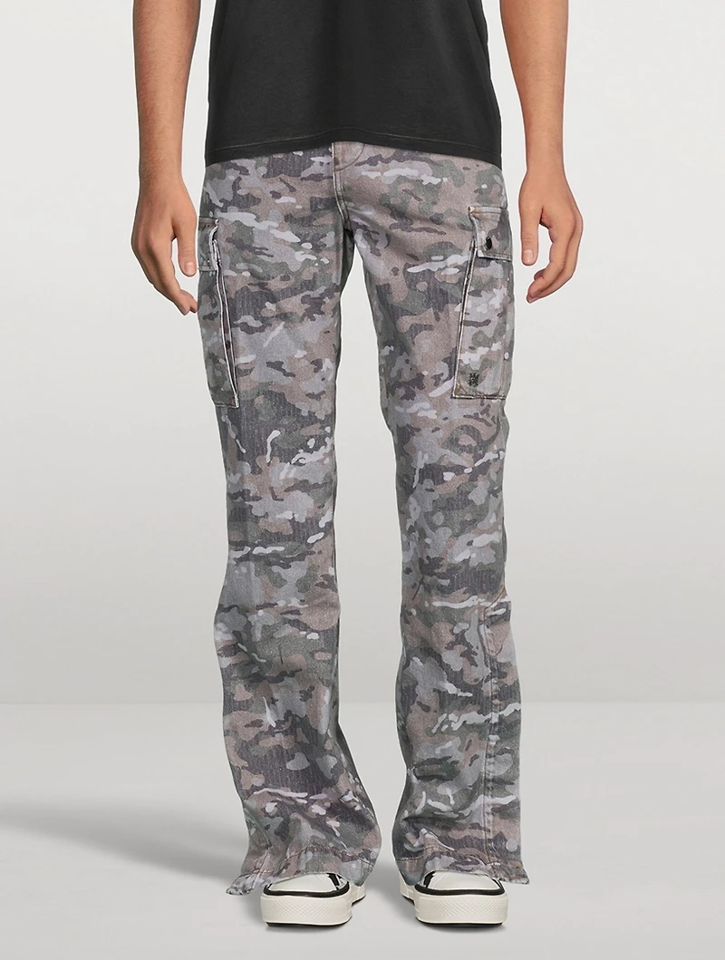 M65 Camo Cargo Kick Flare Jeans
