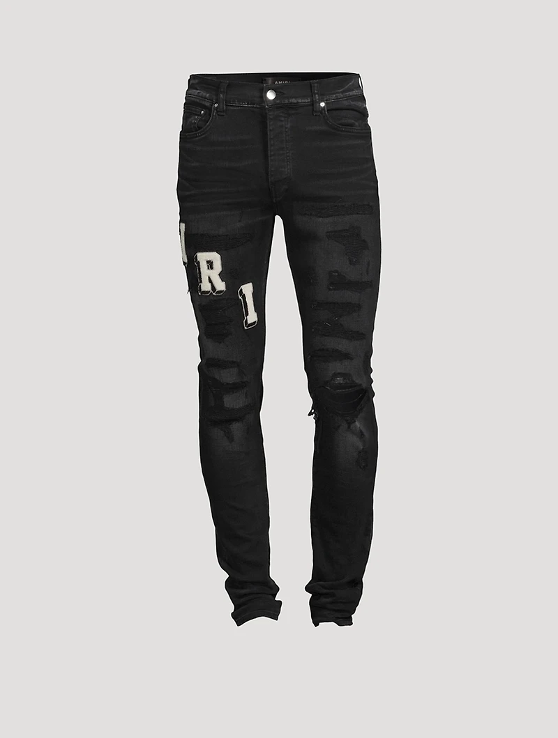 Varsity Applique Skinny Jeans