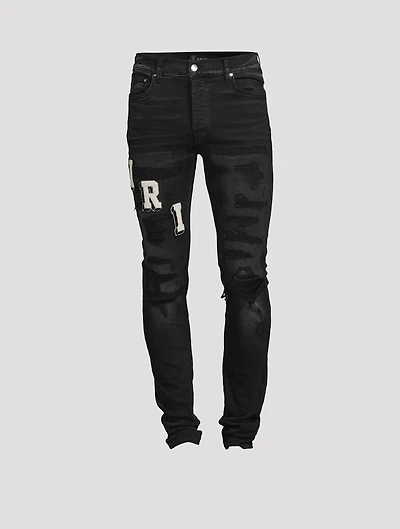 Varsity Applique Skinny Jeans