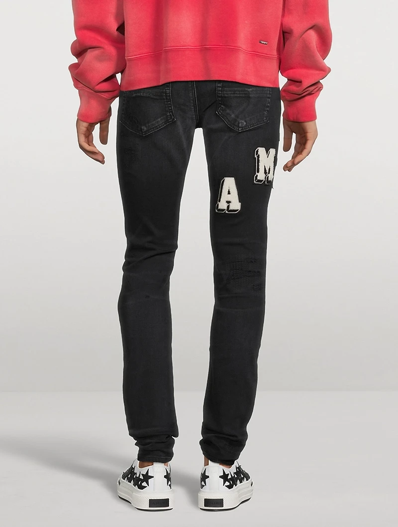 Varsity Applique Skinny Jeans