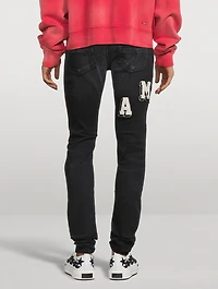 Varsity Applique Skinny Jeans