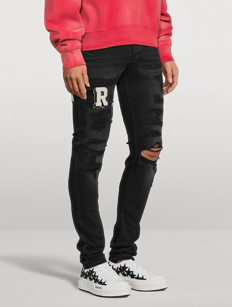Varsity Applique Skinny Jeans