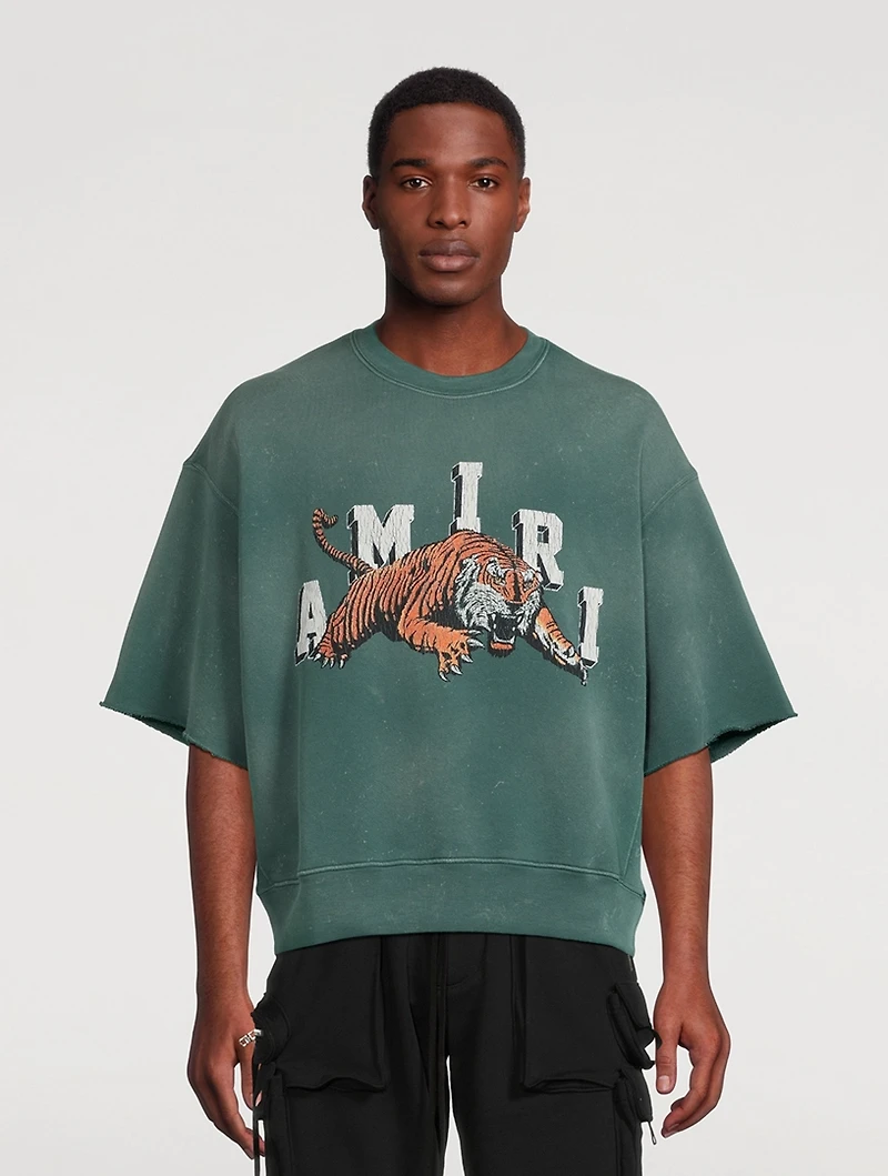 Tiger Crewneck Short-Sleeve Sweatshirt
