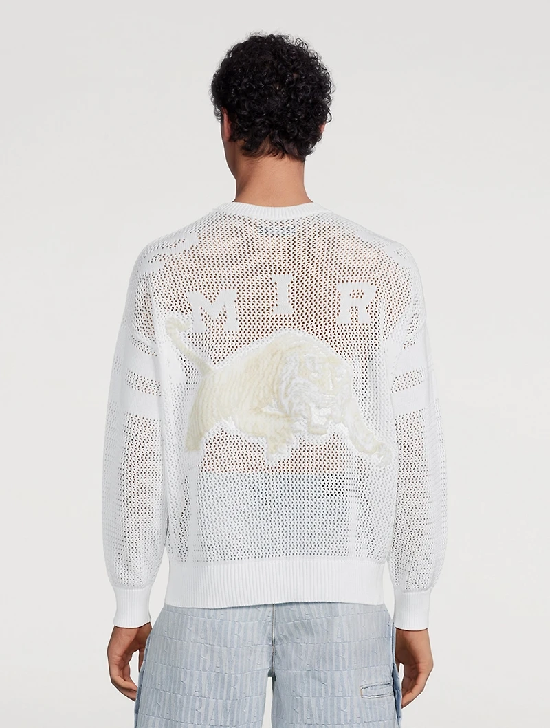 Tiger Mesh Graphic Crewneck Sweatshirt