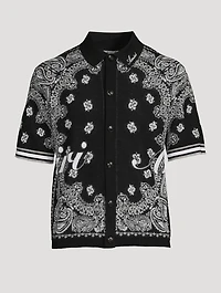 Cotton Short-Sleeve Shirt Bandana Print