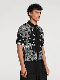Cotton Short-Sleeve Shirt Bandana Print