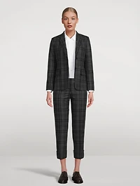 Wool And Cashmere Flannel Blazer Check Print