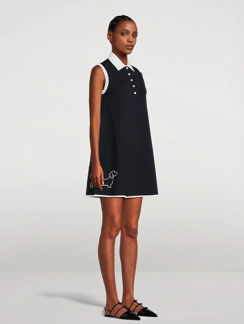 Wool-Blend Sleeve Mini Dress