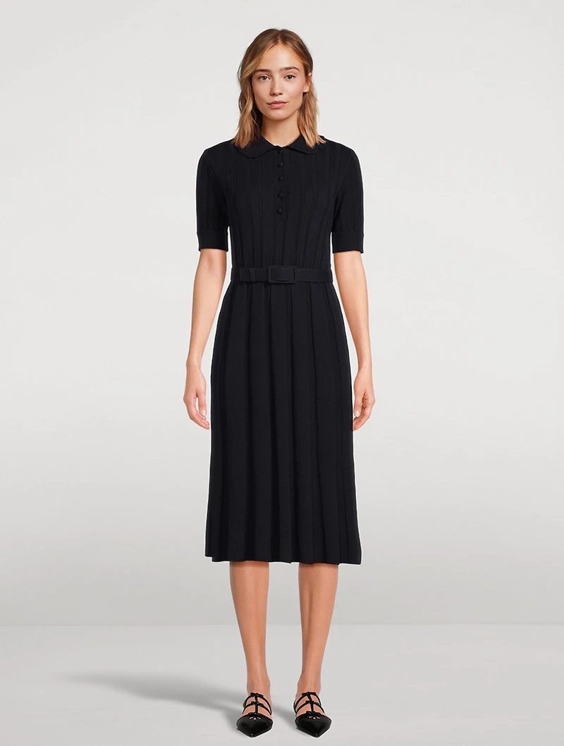 Boiled Merino Polo Midi Dress