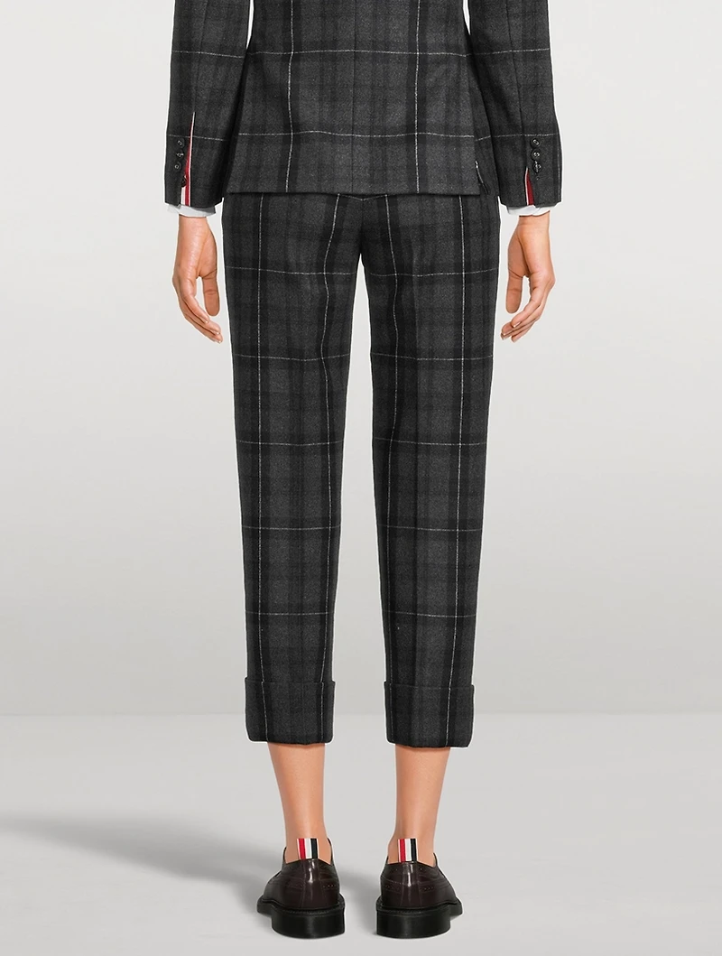 Wool And Cashmere Flannel Trousers Check Print