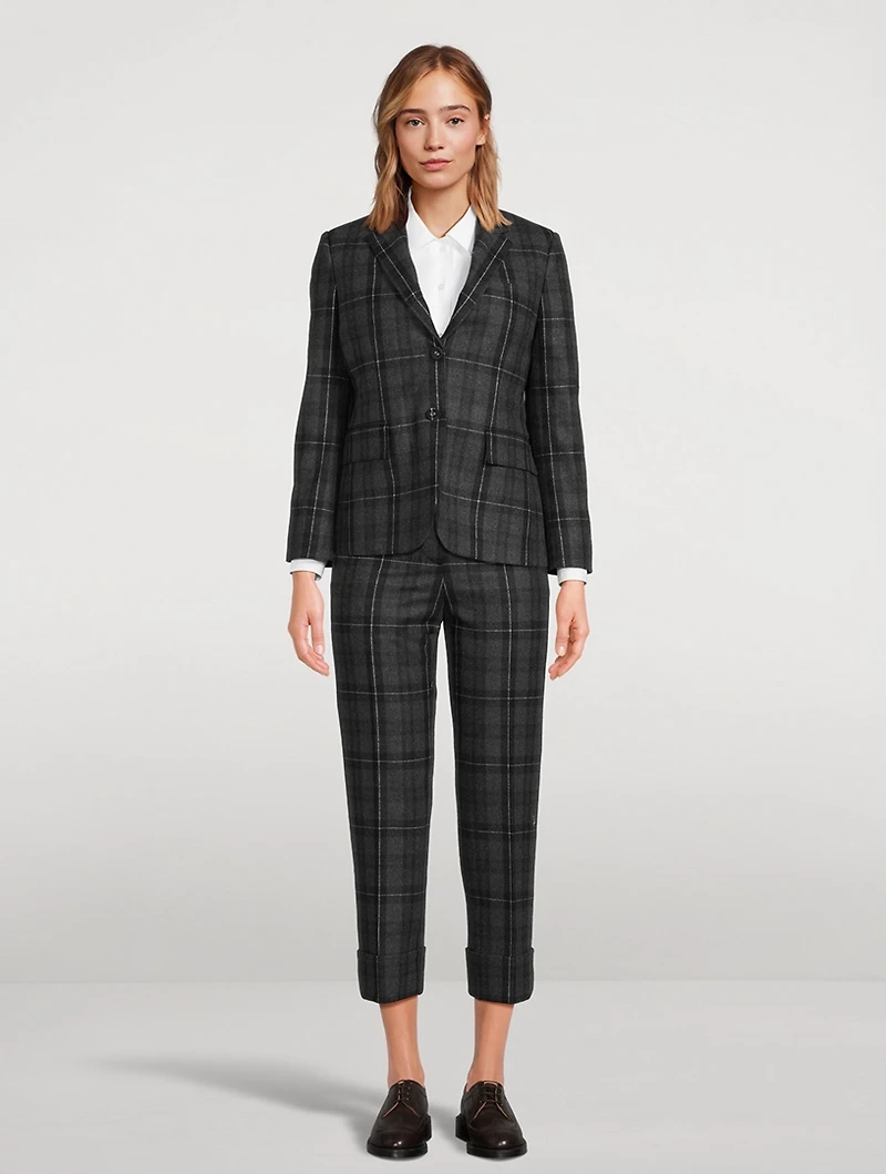 Wool And Cashmere Flannel Trousers Check Print