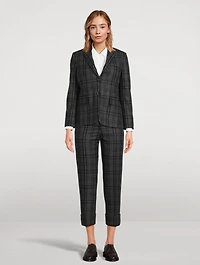 Wool And Cashmere Flannel Trousers Check Print