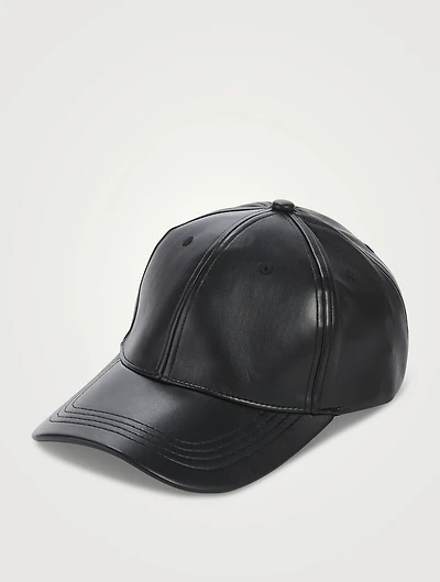 Cia Faux Leather Baseball Cap