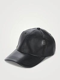 Cia Faux Leather Baseball Cap