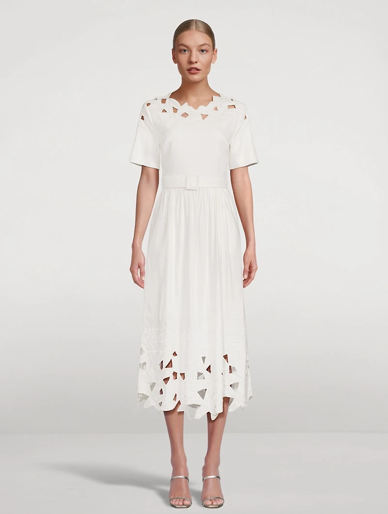 Jilly Linen-Blend Belted Midi Dress