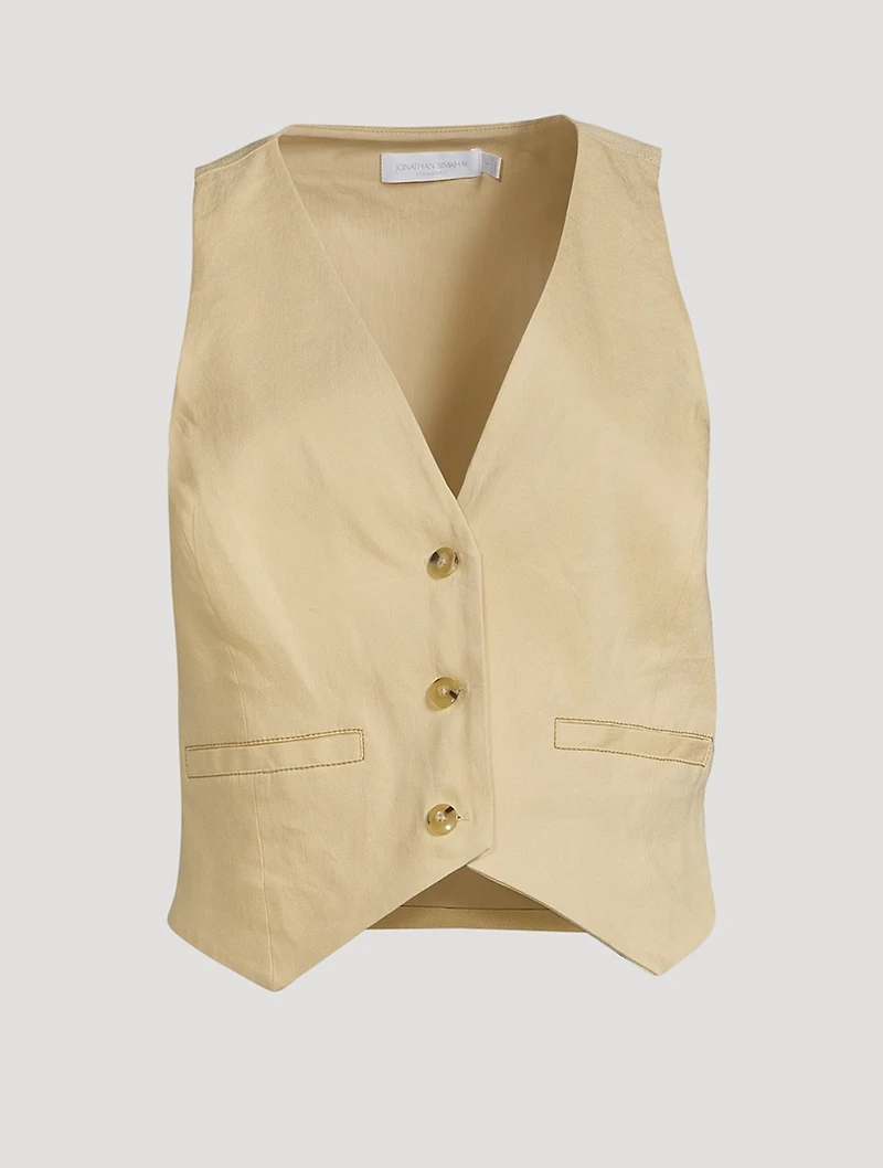 Deb Linen-Blend Vest