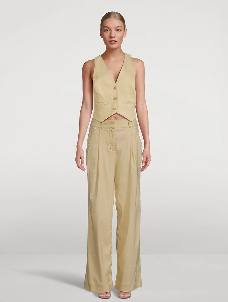 Deb Linen-Blend Vest