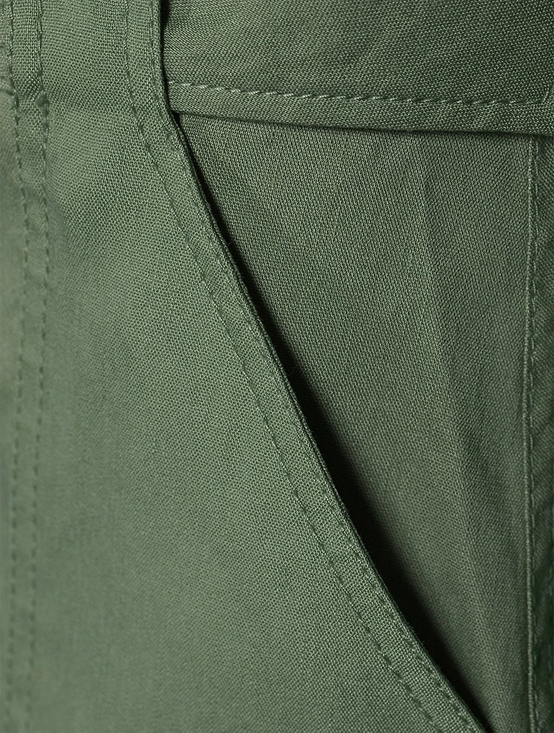 Kermit Linen-Blend Belted Shorts