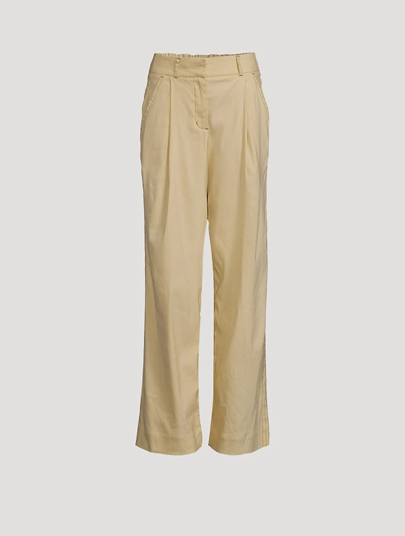 Tavar Linen-Blend Wide-Leg Pants