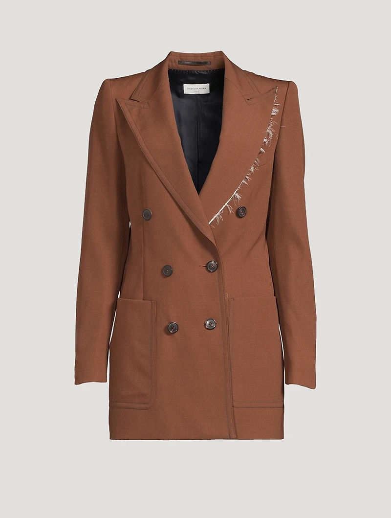 Bylee Raw-Edge Double-Breasted Blazer