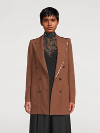 Bylee Raw-Edge Double-Breasted Blazer