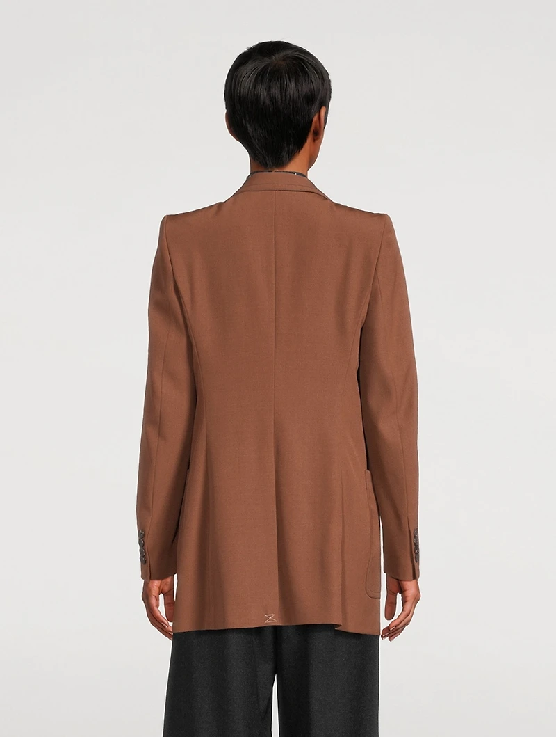 Bylee Raw-Edge Double-Breasted Blazer
