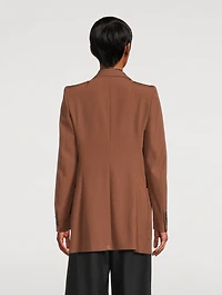 Bylee Raw-Edge Double-Breasted Blazer