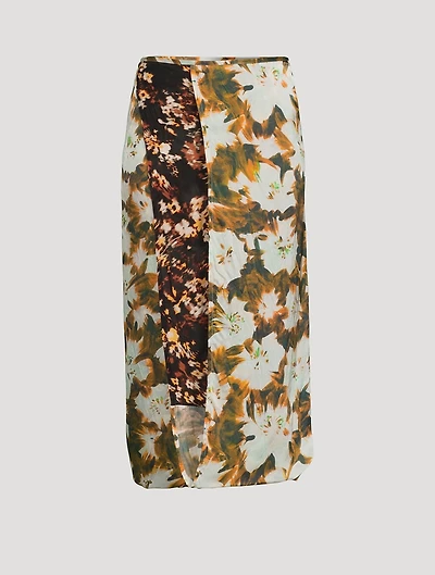 Spa Silk-Blend Midi Skirt