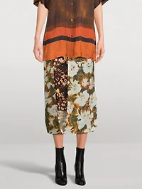Spa Silk-Blend Midi Skirt