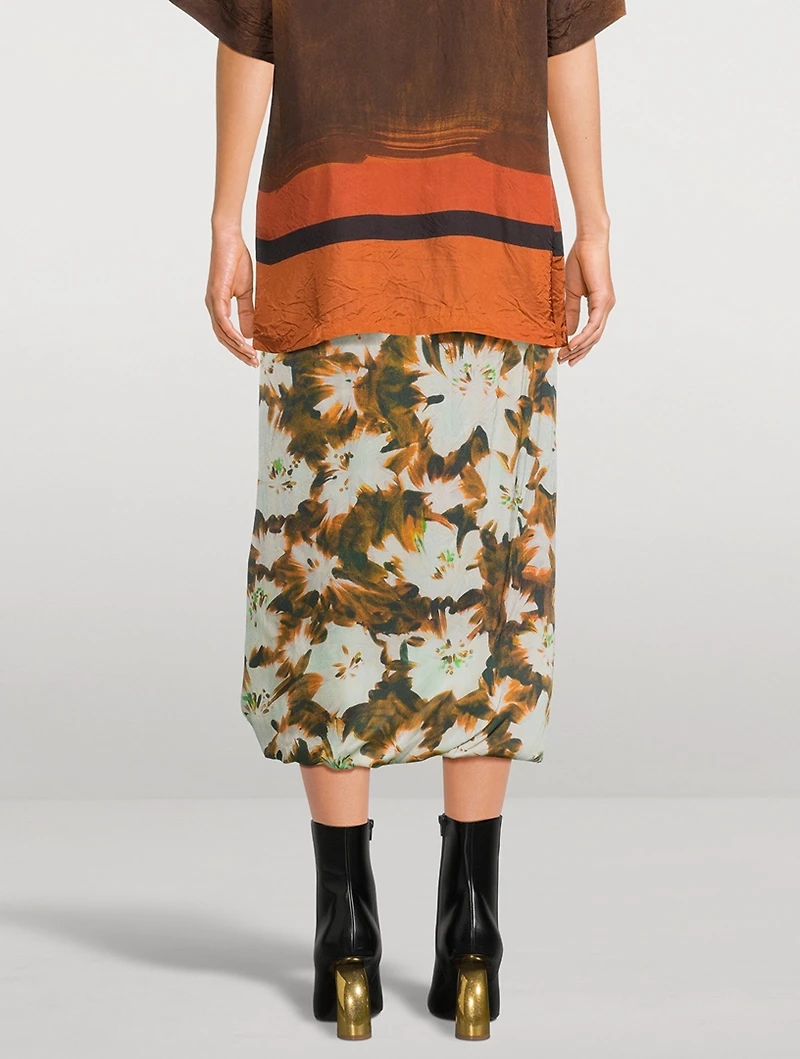 Spa Silk-Blend Midi Skirt