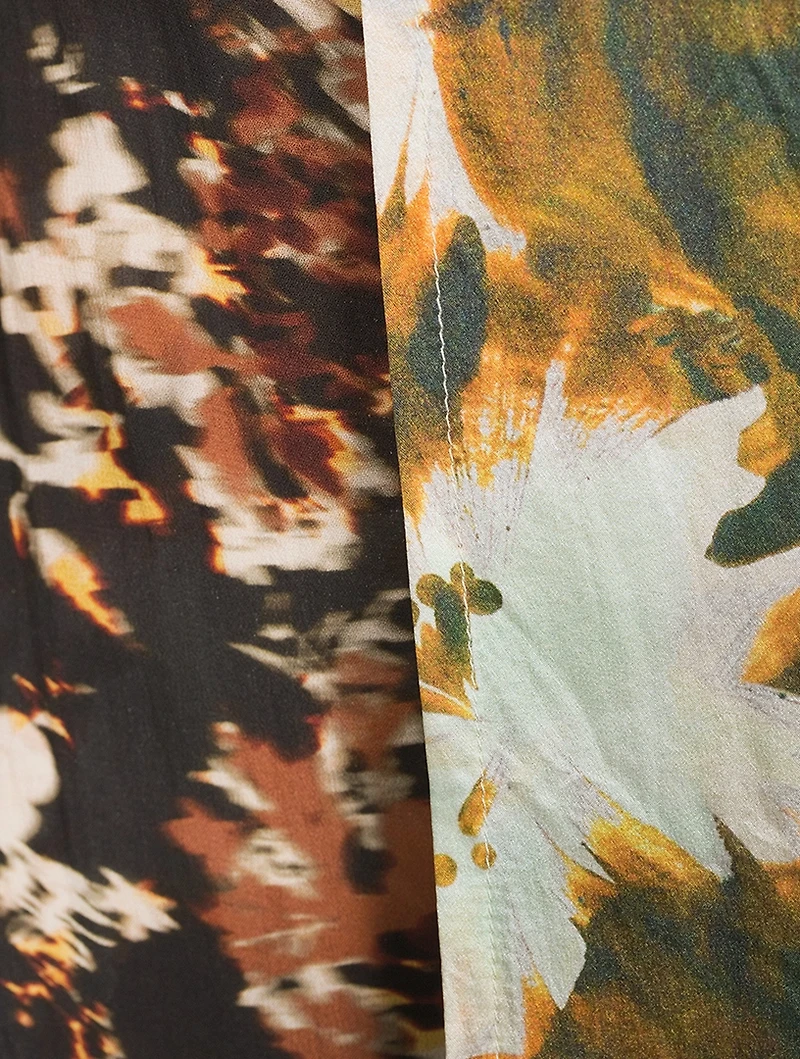 Spa Silk-Blend Midi Skirt