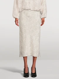 Separ Silk-Blend Floral Midi Skirt