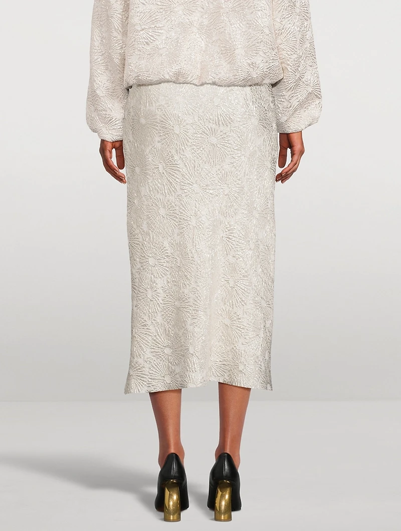 Separ Silk-Blend Floral Midi Skirt