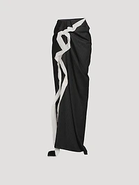 Sinam Wool Skirt Pinstripe Print