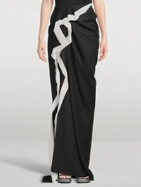 Sinam Wool Skirt Pinstripe Print