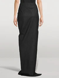 Sinam Wool Skirt Pinstripe Print