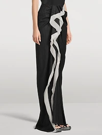 Sinam Wool Skirt Pinstripe Print
