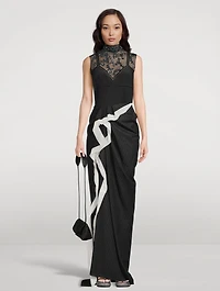 Sinam Wool Skirt Pinstripe Print