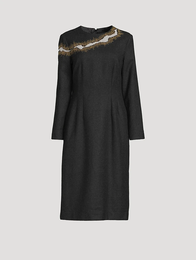 Delavina Wool Flannel Dress