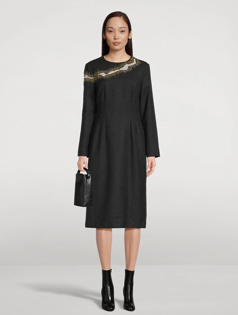 Delavina Wool Flannel Dress