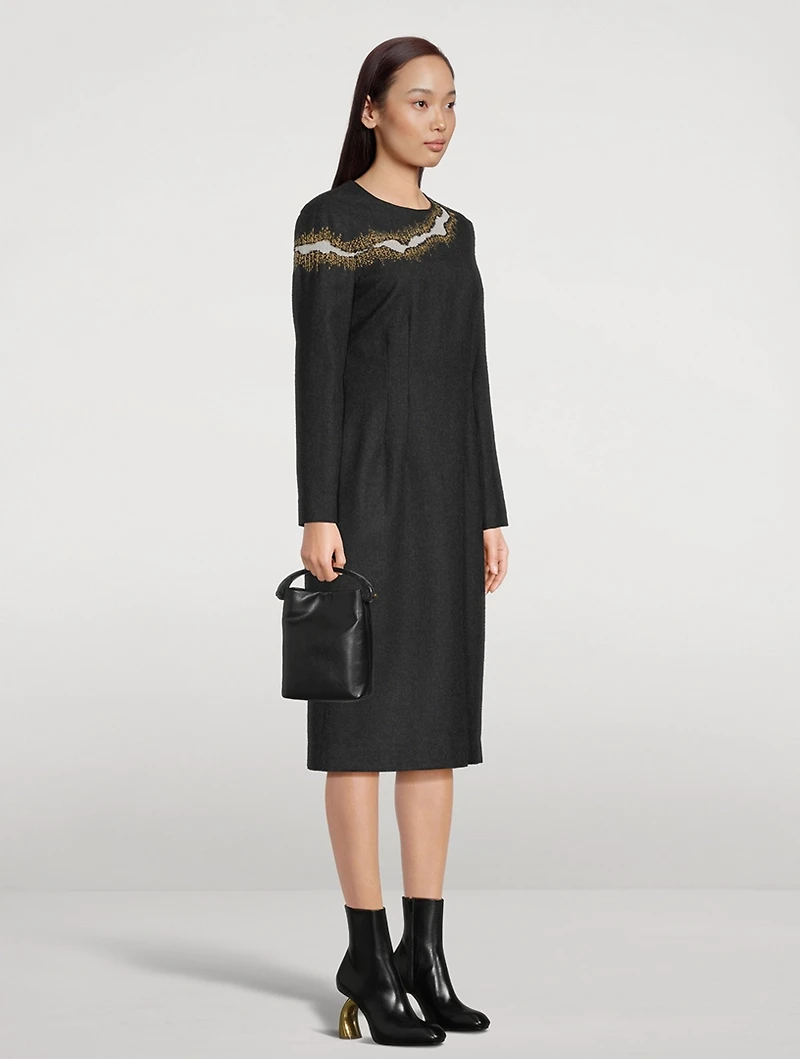 Delavina Wool Flannel Dress