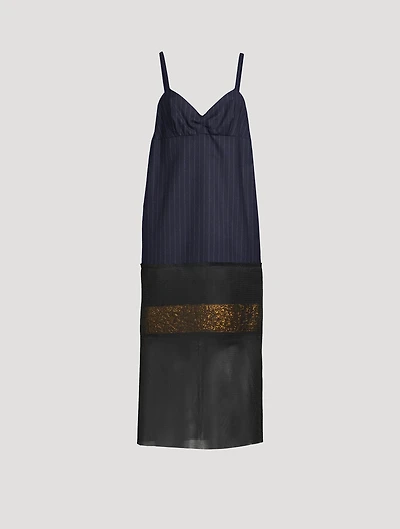 Damiana Mixed-Media Slip Dress