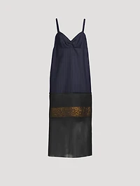 Damiana Mixed-Media Slip Dress