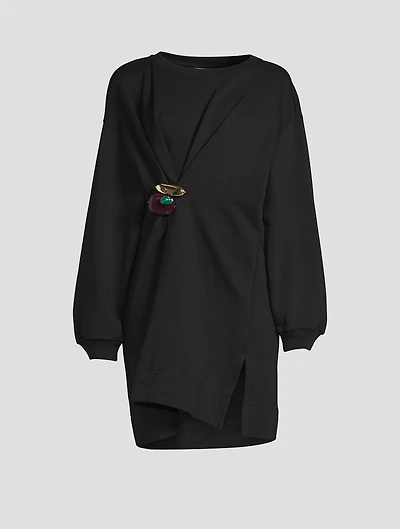 Halka Embellished Draped Sweatshirt