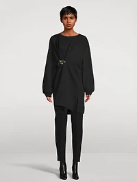 Halka Embellished Draped Sweatshirt