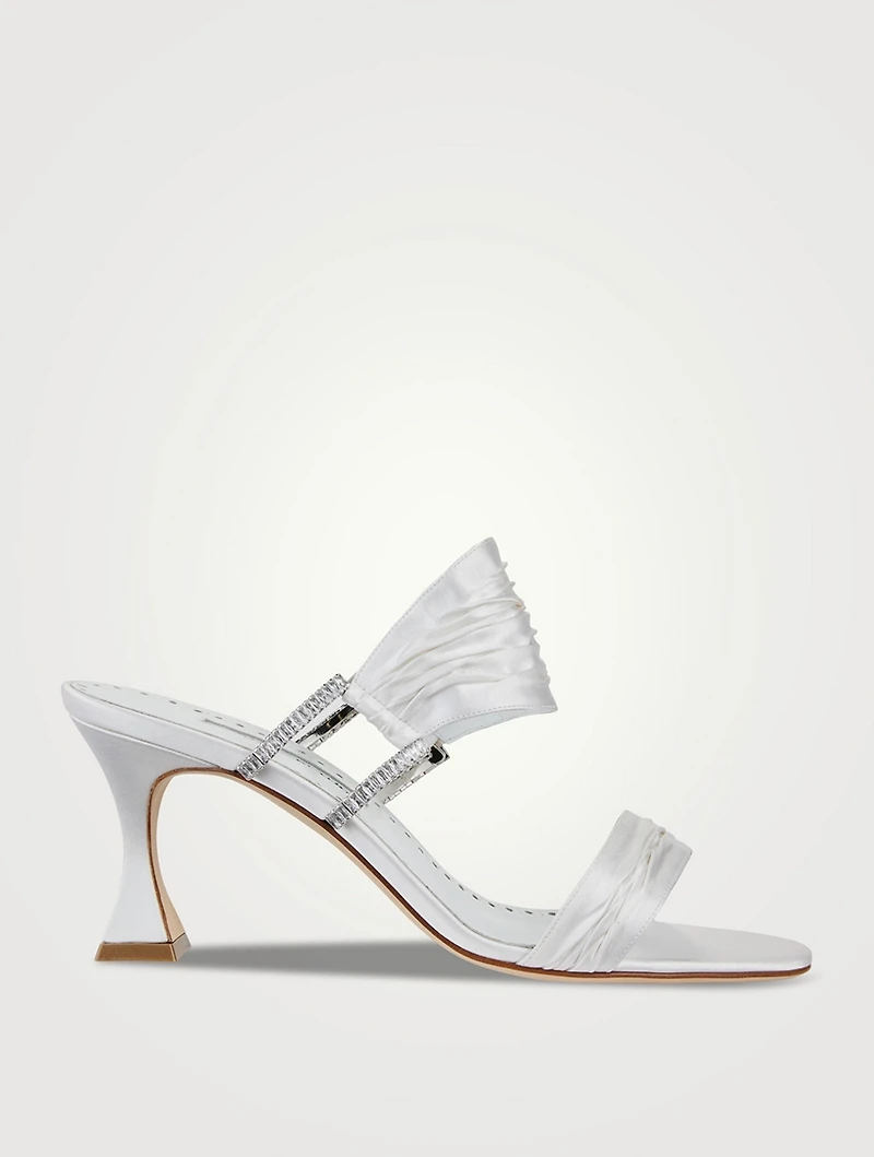 Chinap Gathered Satin Mules