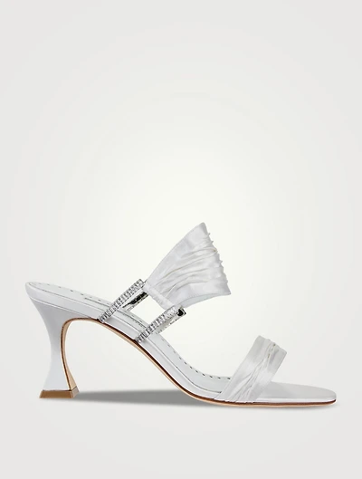 Chinap Gathered Satin Mules