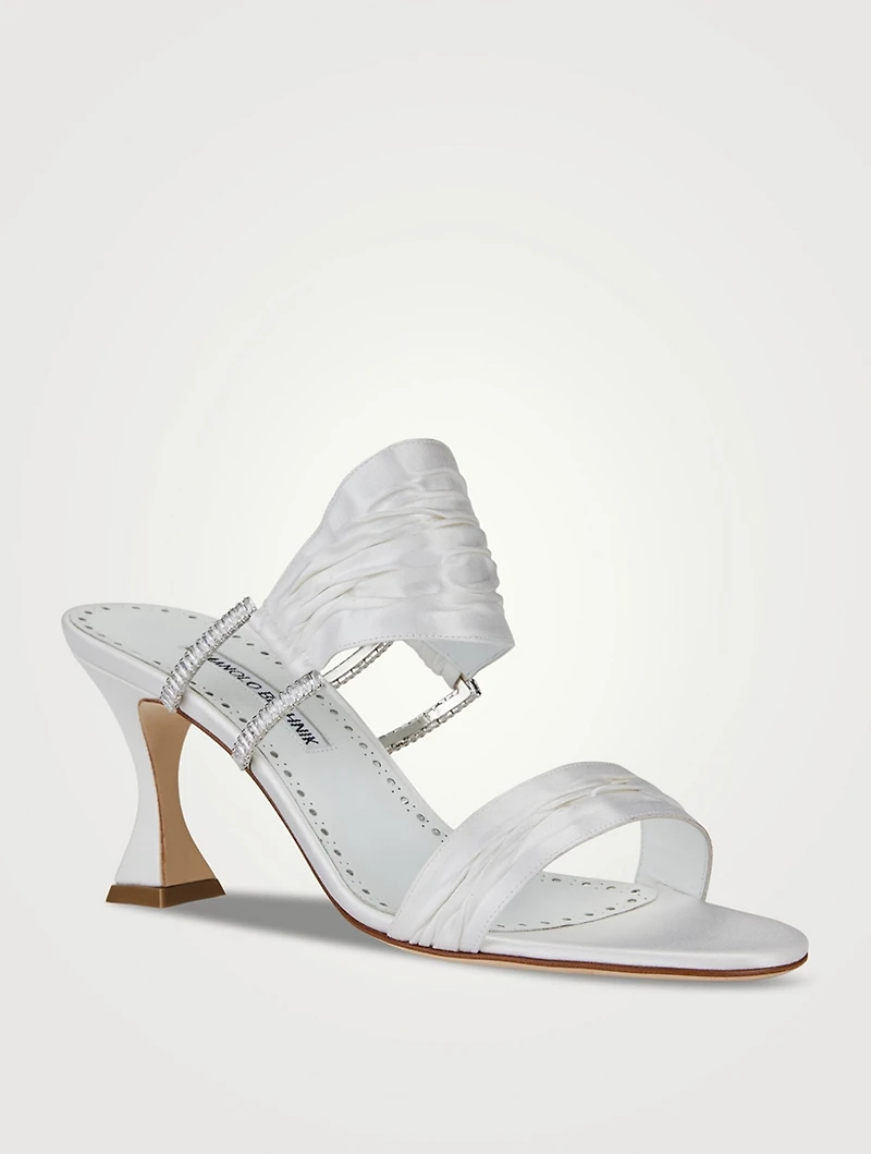 Chinap Gathered Satin Mules
